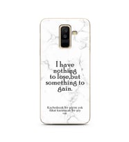 Samsung A6 Plus Beyaz Mermer Söz Tasarımlı Telefon Kılıfı