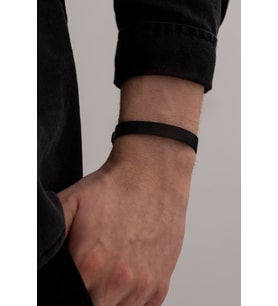 Siyah Örme Çelik Erkek Bileklik 6018610873888