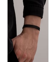 Siyah Örme Çelik Erkek Bileklik 6018610873888