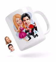 BK Gift Kişiye Özel Sevgililer Karikatürlü Beyaz Kupa Bardak-9