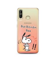 Snoopy Tasarımlı Süper Şeffaf Silikon Telefon Kılıfı Samsung A60