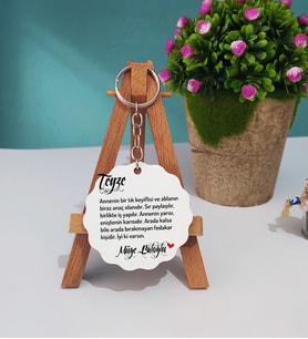 Teyzeye Hediye Teyze Yazılı Kişiye Özel Teyze Ahşap Anahtarlık