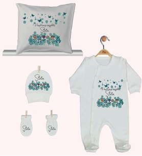 Pia Baby Gl 1943-04 İsme Özel Yastık Tulum Set