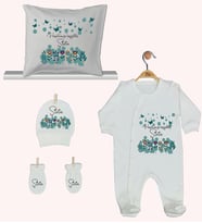 Pia Baby Gl 1943-04 İsme Özel Yastık Tulum Set