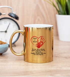 Sevgililer Günü Hediyesi Gold Kupa Bardak