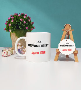 Odyometrist Kupa Bardak ve Ahşap Anahtarlık Seti