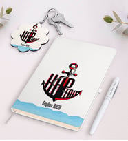 BK Gift Kişiye Özel Kaptan Beyaz Defter Kalem Ve Anahtarlık Hediye Seti-5 (Model 1)