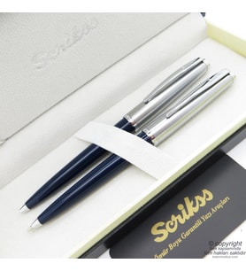 Scrikss 78 Lacivert Tükenmez Kalem + Versatil Kalem Set  Scrikss Kalem  İsme Özel Kalem  Hediyelik Kalem