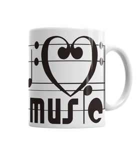 I Love Müzic Müziği Seviyorum Müzik  Kupa Bardak