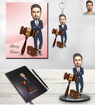 Kişiye Özel Avukat Karikatürlü 5 li Hediye Seti Bay-4