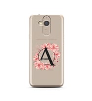Pembe Çiçekli Harf Tasarım Süper Şeffaf Silikon Telefon Kılıfı General Mobile GM