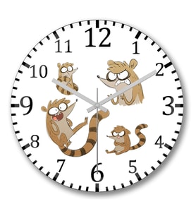 Regular Show Rigby Duvar Saati Bombeli Gercek Cam