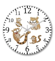 Regular Show Rigby Duvar Saati Bombeli Gercek Cam