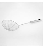 UN 1401 PRATİK KULLANIŞLI SÜZGEÇLİ YAĞ KEVGİRİ - KIZARTMA KEVGİRİ METAL SAPLI 14 CM (Gümüş)