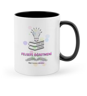 BK Gift Kişiye Özel Felsefe Öğretmeni Siyah Kupa Bardak  1