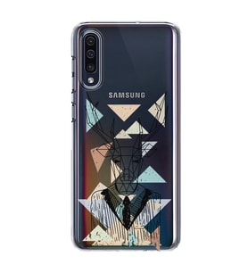 Kılıfland Samsung Galaxy A70 Kılıf Silikon Resimli Kapak Deer Geometric Stok 390