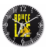 Bruce Lee Duvar Saati Bombeli Gercek Cam