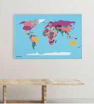 BK Gift Kişiye Özel Dünya Haritası Kanvas Tablo (50x70cm.) 4