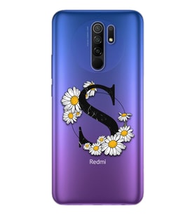 Papatya Harf Tasarım Süper Şeffaf Silikon Telefon Kılıfı Xiomai Redmi 9 S-Harfi