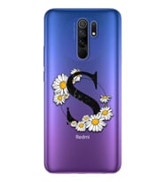 Papatya Harf Tasarım Süper Şeffaf Silikon Telefon Kılıfı Xiomai Redmi 9 S-Harfi
