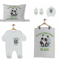 Pia Baby GL 2009 İsme Özel Pandalı Beşli Tulum Set