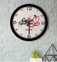 BK Gift Kişiye Özel Canım Öğretmenim Ahşap Duvar Saati-1 (Beyaz)