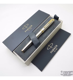 Parker IM Brushed Altın Dolma Kalem  İsme Özel Kalem