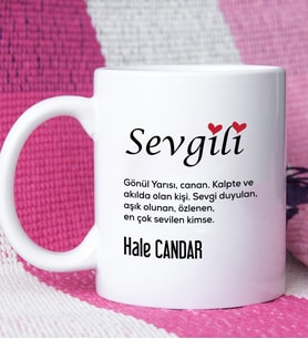 Sevgililer Günü Hediyesi Sevgili Tasarımlı Kişiye Özel Sevgililer Günü Hediyesi Kupa Bardak