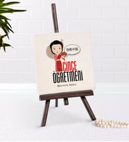 BK Gift Kişiye Özel Çince Öğretmeni Şovaleli Doğal Taş (Beyaz)