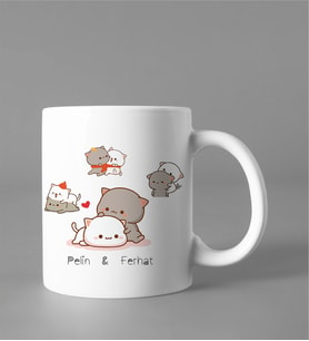 Kişiye Özel Kedi Sevgili Kupası
