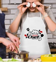 BK Gift Kişiye Özel Chef Beyaz Mutfak Önlüğü  2