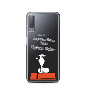 Snoopy Tasarımlı Süper Şeffaf Silikon Telefon Kılıfı Samsung A7 (2017)