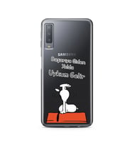 Snoopy Tasarımlı Süper Şeffaf Silikon Telefon Kılıfı Samsung A7 (2017)