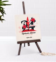 BK Gift Kişiye Özel Öğretmenler Gününüz Kutlu Olsun Şovaleli Doğal Taş-1 (Beyaz)