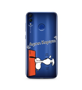 Snoopy Tasarımlı Süper Şeffaf Silikon Telefon Kılıfı Huawei Honor 8C 