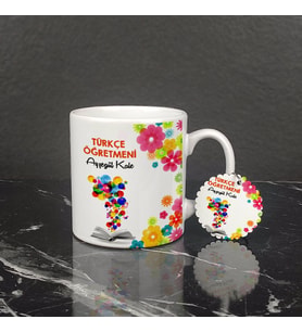 Türkçe Öğretmeni Kupa Bardak ve Anahtarlık Set 004