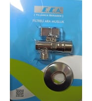 Filtreli Ara Musluk Rozetli-parlak Krom Başlıkı