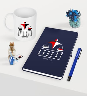 BK Gift Kişiye Özel Avukat Temalı Lacivert Defter Kalem Kupa Seti - 4 (Model 1)