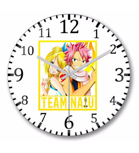 Fairy Tail Team NaLu Natsu Lucy Duvar Saati Bombeli Gercek Cam