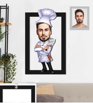 Kişiye Özel Kasap Karikatürlü 3D Ahşap Tablo 30x47 Bay-1