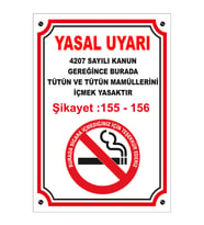 MIGNATIS - Yasal Uyarı Burada Tütün Ve Tütün Mamüllerini İçmek Yasaktır Levhası - Sac Malzeme 35x50cm
