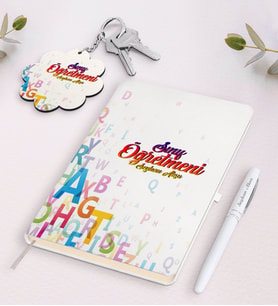 BK Gift Kişiye Özel Sınıf Öğretmeni Beyaz Defter Kalem ve Anahtarlık Hediye Seti-13 (Model 1)