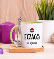 Eczacı Ahşap Altlıklı Yeşil Kupa Bardak