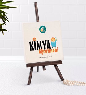 BK Gift Kişiye Özel Kimya Öğretmeni Şovaleli Doğal Taş-1 (Beyaz)