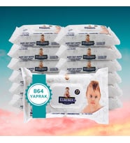 ELBEBEK ISLAK HAVLU MENDİL 12x72 ADET 864 YAPRAK (Beyaz)