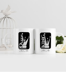 BK Gift Kişiye Özel İkili Sevgili Temalı Beyaz Kupa Bardak - 1