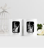 BK Gift Kişiye Özel İkili Sevgili Temalı Beyaz Kupa Bardak - 1