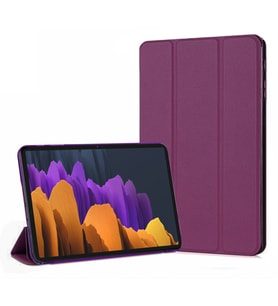 Microsonic Samsung Galaxy Tab S7 Plus T970 Kılıf Slim Translucent Back Smart Cover Mor