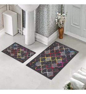 Banyo Halısı Ikili Klozet Takımı Kaymaz Tabanlı (60 xm x 100 cm + 40 cm x 60 cm) 