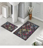 Banyo Halısı Ikili Klozet Takımı Kaymaz Tabanlı (60 xm x 100 cm + 40 cm x 60 cm) 